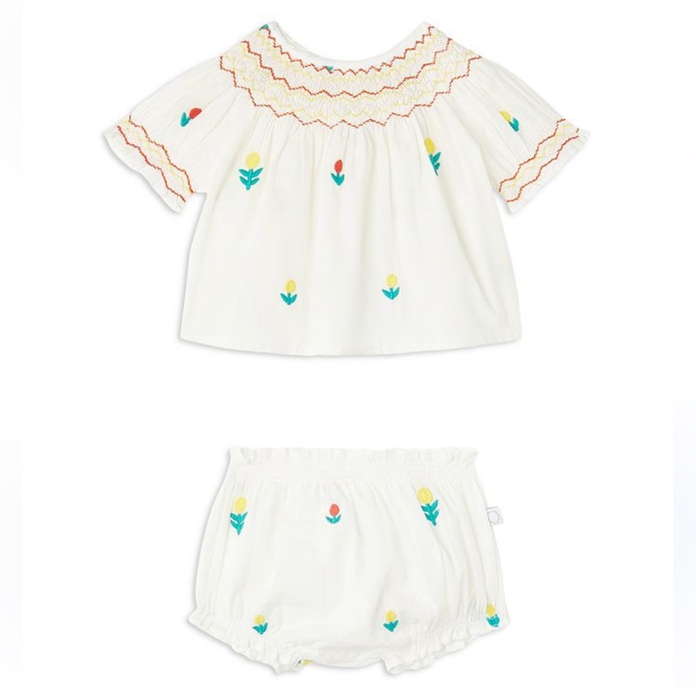 NWT Stella McCartney baby girl Dreamy Flowers Top & Bloomers Set size 6 months